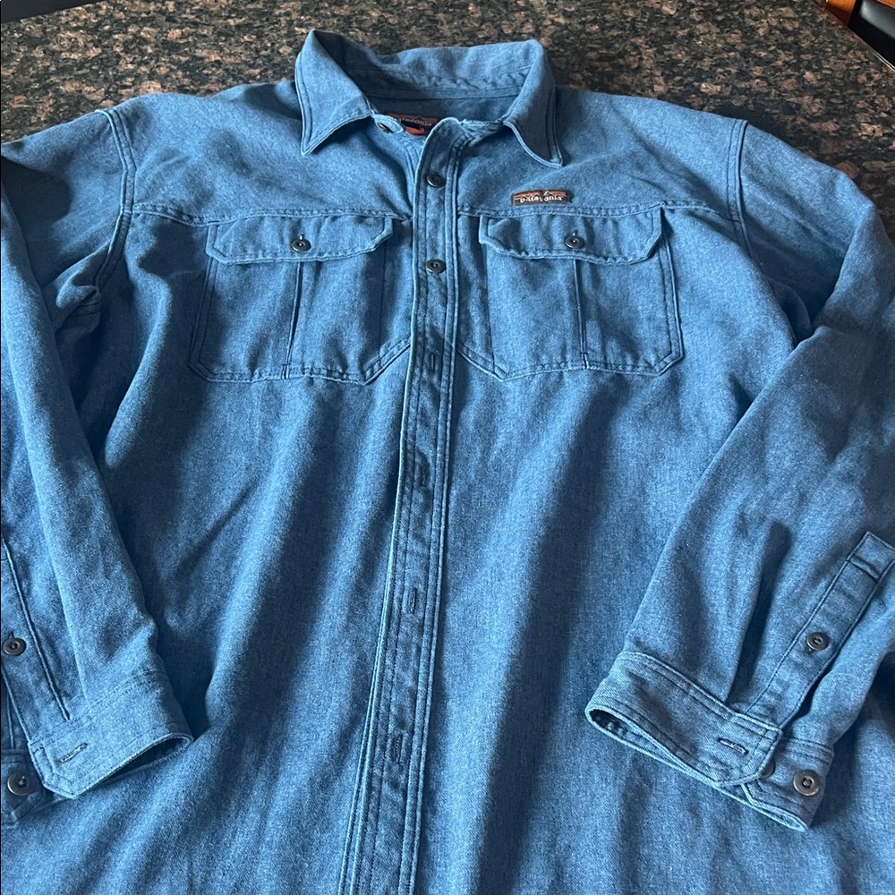 Patagonia Men's Light Blue Denim Shirt Jacket XXL